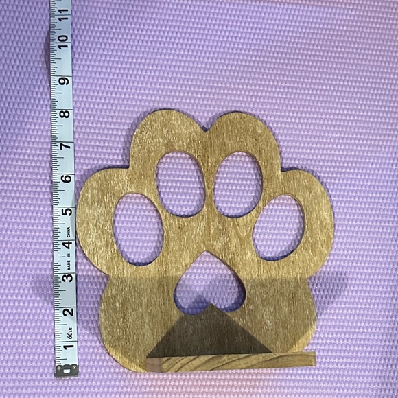 Paw Print Wood Book End or Urn Stand - Picture 4 of 5